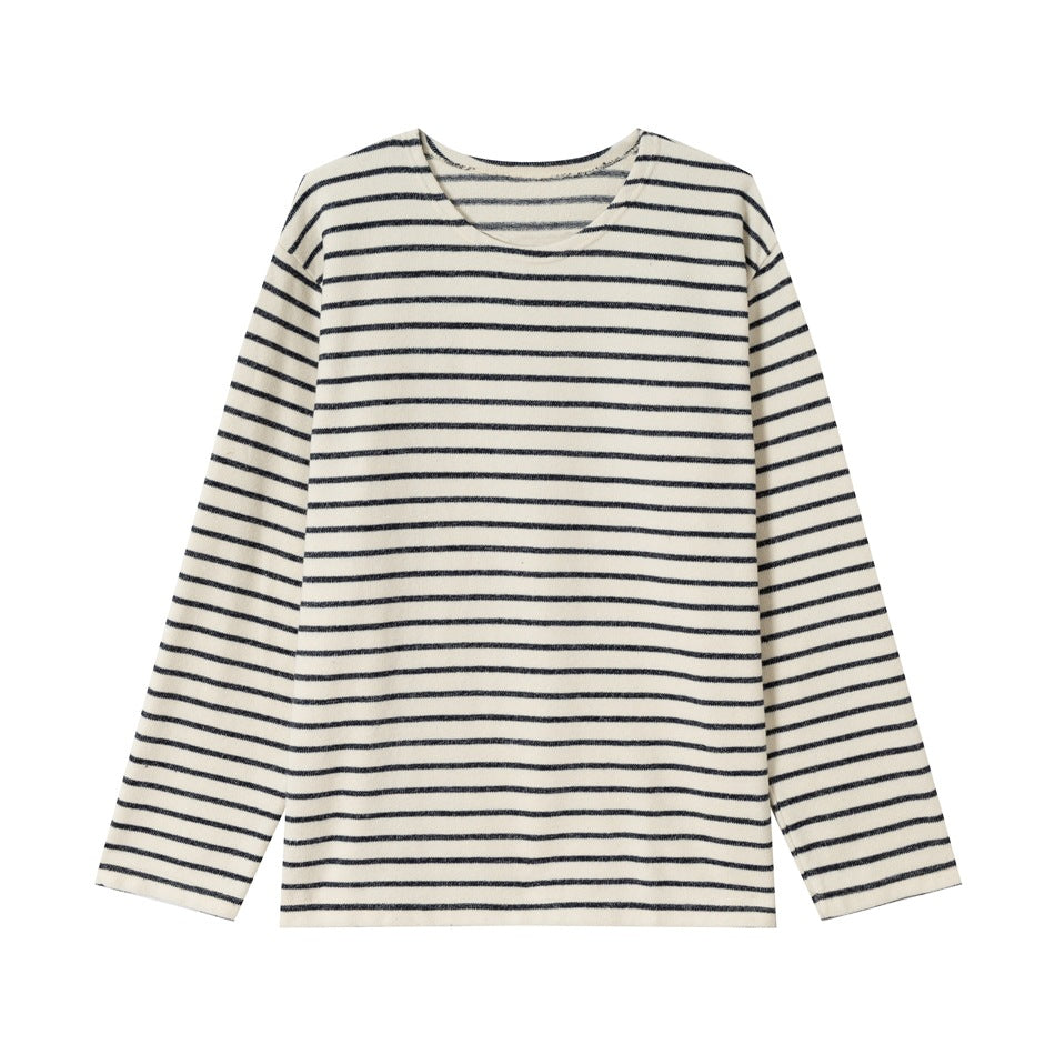 Unisex Marinière‑Langarmshirt aus leichtem Baumwollmix mit geradem Schnitt Echoarchiv