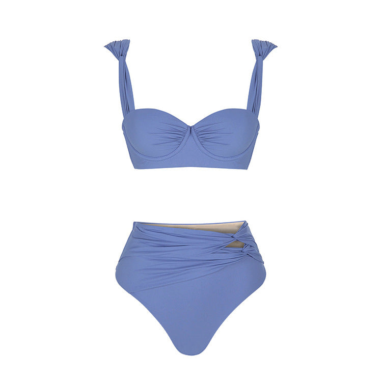 Damen Badeanzug mit raffinierten Drapierungen und eleganten Goldakzenten Echo Archiv