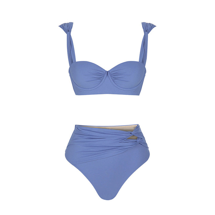 Damen Badeanzug mit raffinierten Drapierungen und eleganten Goldakzenten Echo Archiv