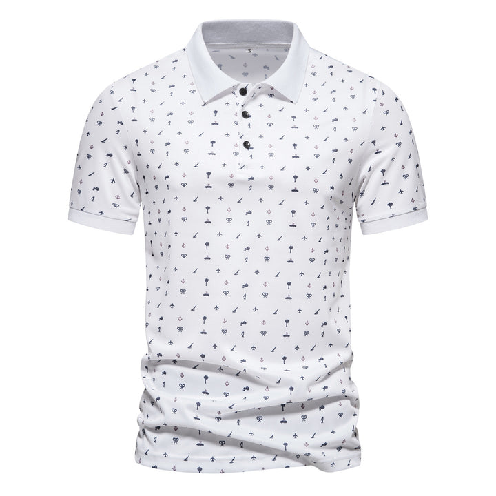 Herren Polohemd mit stilvollem Allover-Muster Echoarchiv