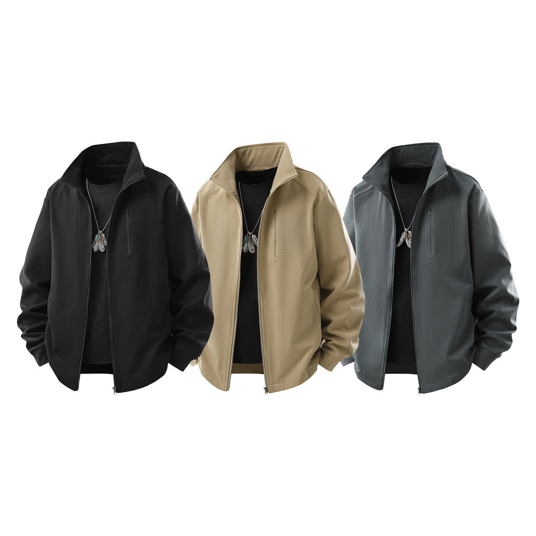 Herren Technische Softshell-Trainingsjacke mit Stehkragen, Brustreißverschluss und atmungsaktiver Struktur Echo Archiv