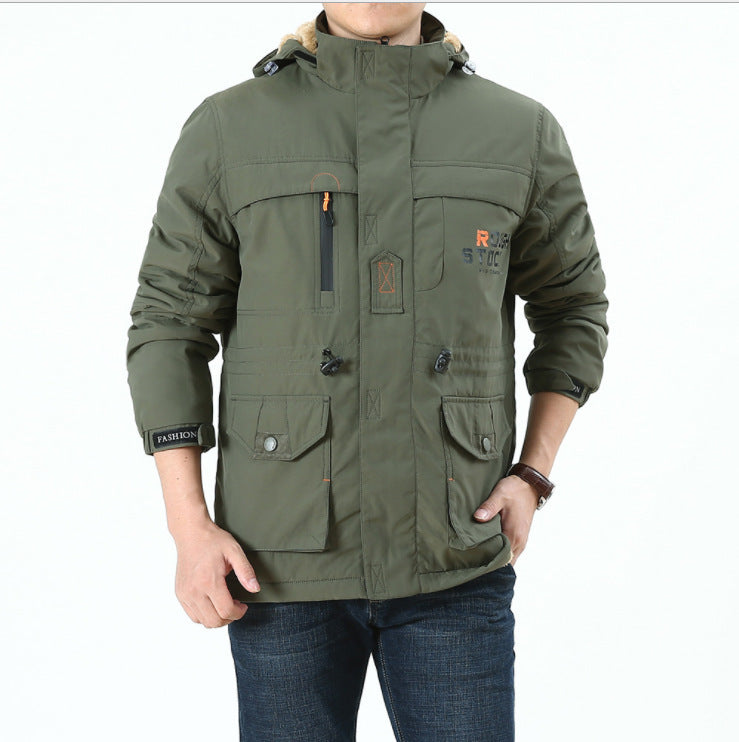 Herren Thermoisolierter Fieldparka mit Teddyfutter, Kapuze und Multifunktionstaschen Echo Archiv