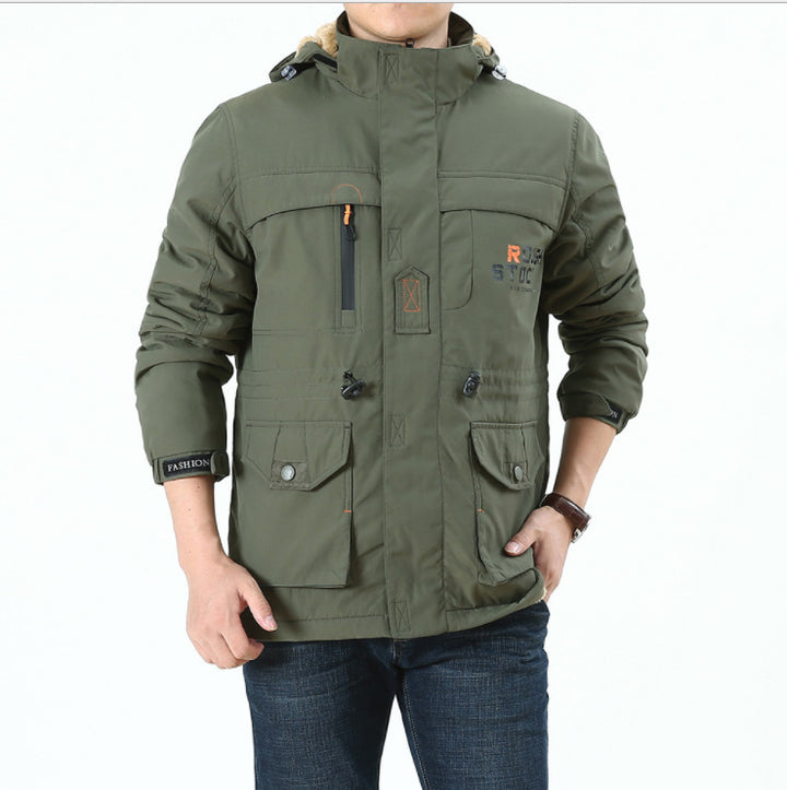 Herren Thermoisolierter Fieldparka mit Teddyfutter, Kapuze und Multifunktionstaschen Echo Archiv