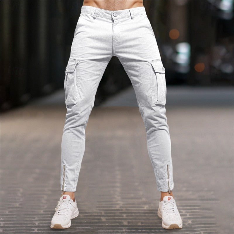 Herren Moderne Cargo-Hose mit Reißverschluss Echoarchiv
