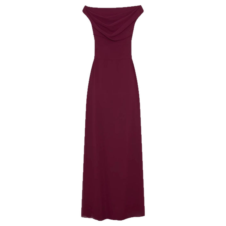 Damen Elegantes Off-Shoulder Maxikleid mit fließendem Schnitt Echo Archiv