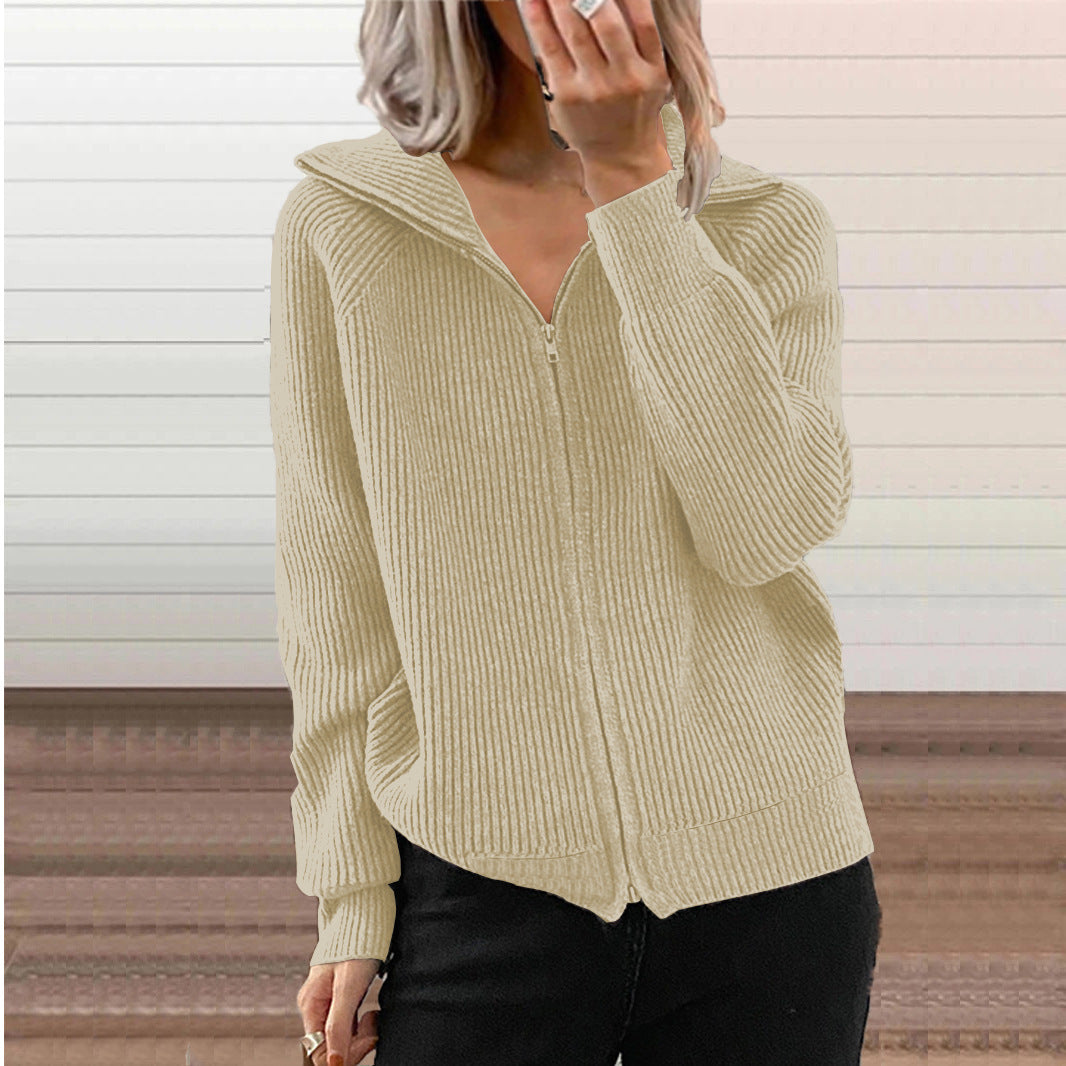 Damen Modische Strickjacke mit Kapuze Echo Archiv