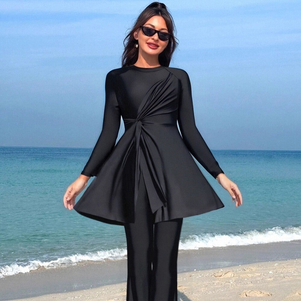 Damen Eleganter asymmetrischer Badeanzug mit Drapierung Echo Archiv