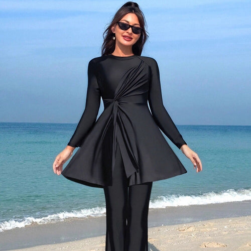 Damen Eleganter asymmetrischer Badeanzug mit Drapierung Echo Archiv