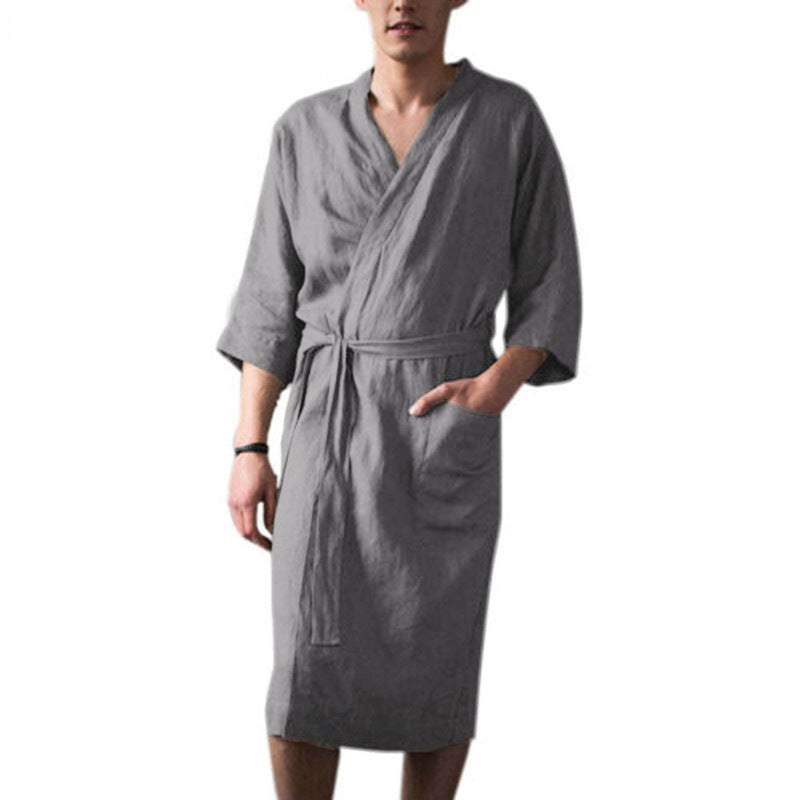 Herren Kimono-Bademantel aus hochwertigem, atmungsaktivem Material Echoarchiv