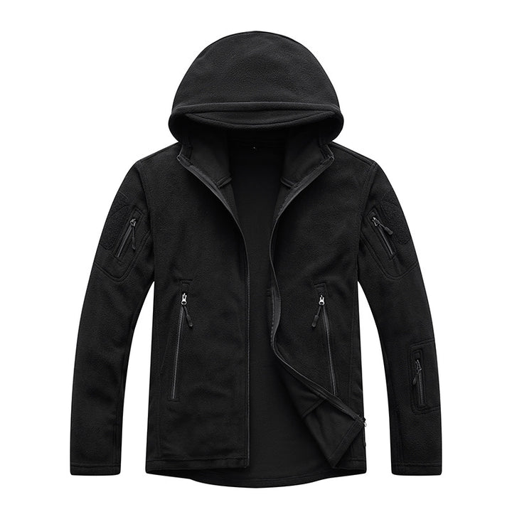 Herren Fleecejacke mit praktischen Reißverschlusstaschen und Kapuze Echoarchiv
