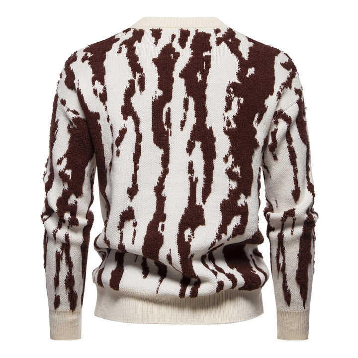 Herren Strickpullover mit modernem Zopfmuster und hohem Kragen Echoarchiv