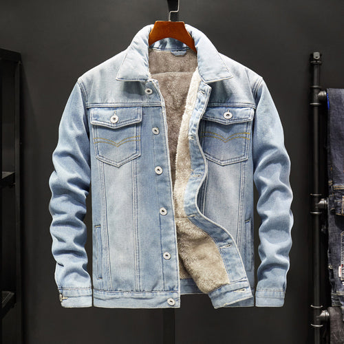 Herren Lässige Denimjacke mit gefüttertem Innenfutter Echoarchiv