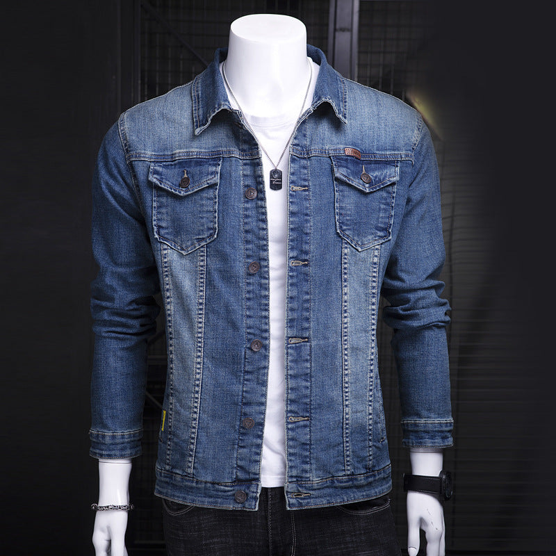 Herren Modische Jeansjacke mit Brusttaschen Echo Archiv