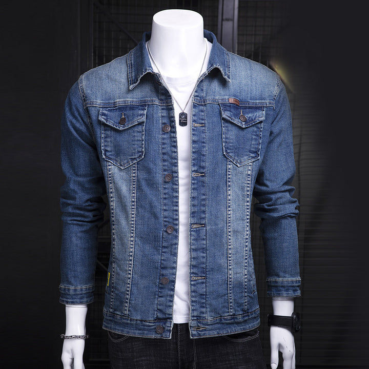 Herren Modische Jeansjacke mit Brusttaschen Echo Archiv