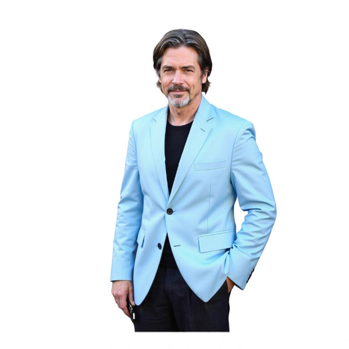 Herren nan taillierter Business-Blazer aus Stretchgewebe mit Brusttasche und schlanker Silhouette Echo Archiv