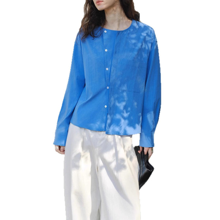 Damen Bequeme und lässige Bluse mit Knopfdetail Echoarchiv
