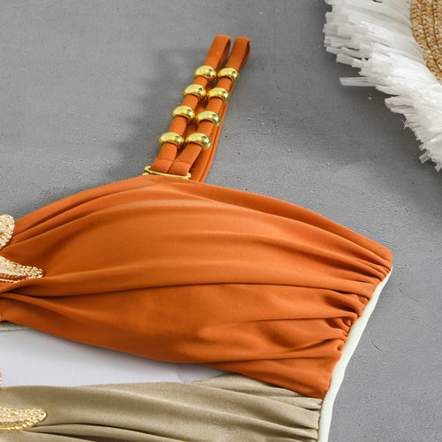 Damen Einteiler Badeanzug mit elegantem Cut-Out und modischen Trägerschlaufen Echo Archiv