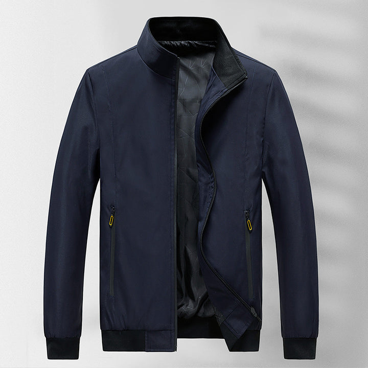 Herren Leichter wind- und wasserabweisender Stehkragen-Blouson mit Thermo-Innenfutter und Reißverschlusstaschen – Taviero