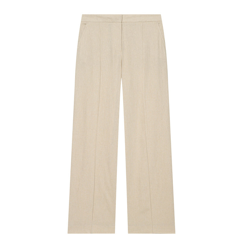 Damen Leichte Leinenhose mit weitem Bein und Bügelfalte Echo Archiv