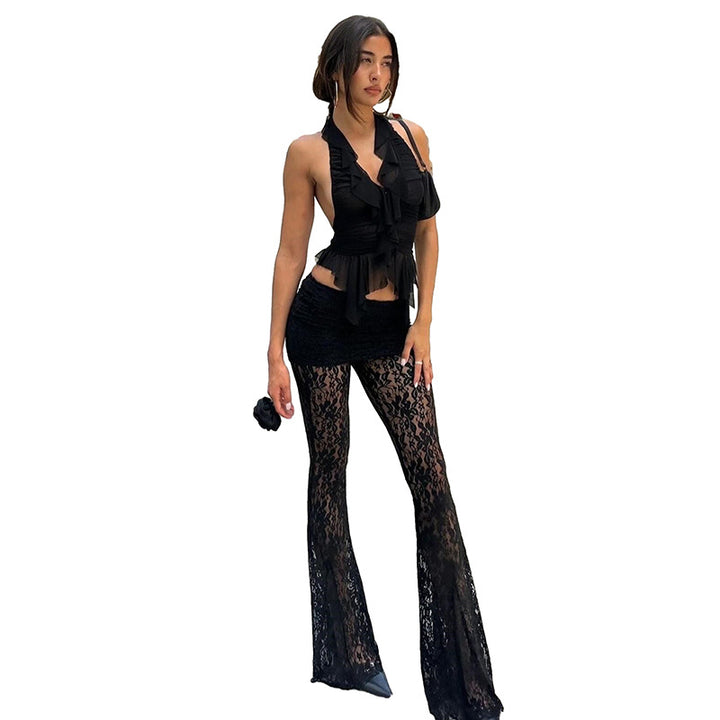 Damen Spitzentransparentes Hosen Set Echo Archiv