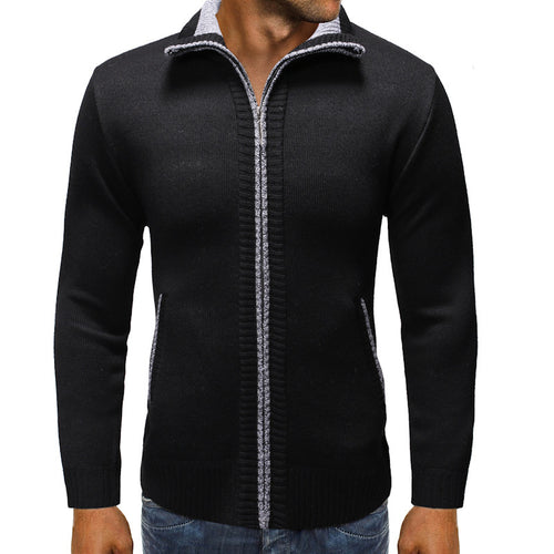 Herren Strickjacke mit Stehkragen und praktischen Taschen Echoarchiv