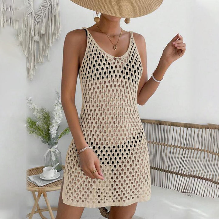 Damen gehäkeltes Strandkleid mit transparentem Netzdesign Echo Archiv
