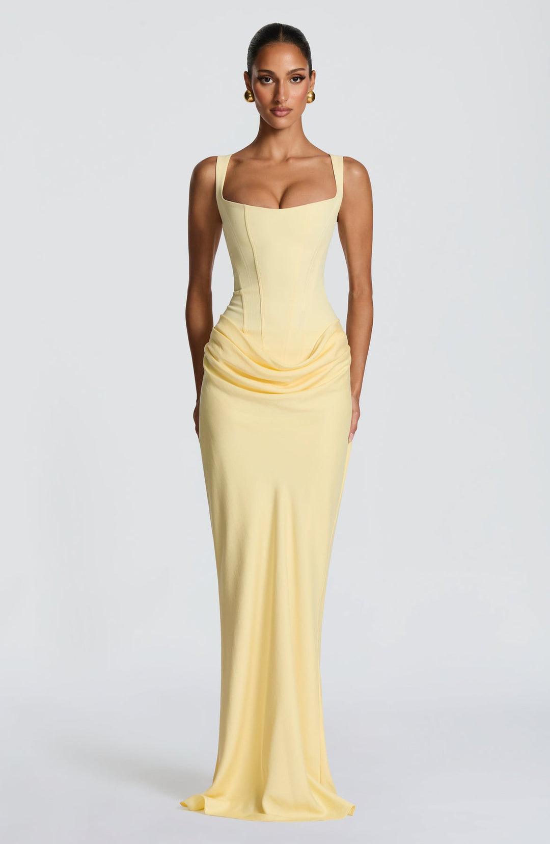 Damen Elegantes langes Etuikleid mit taillierter Silhouette und raffinierter Drapierung Echo Archiv