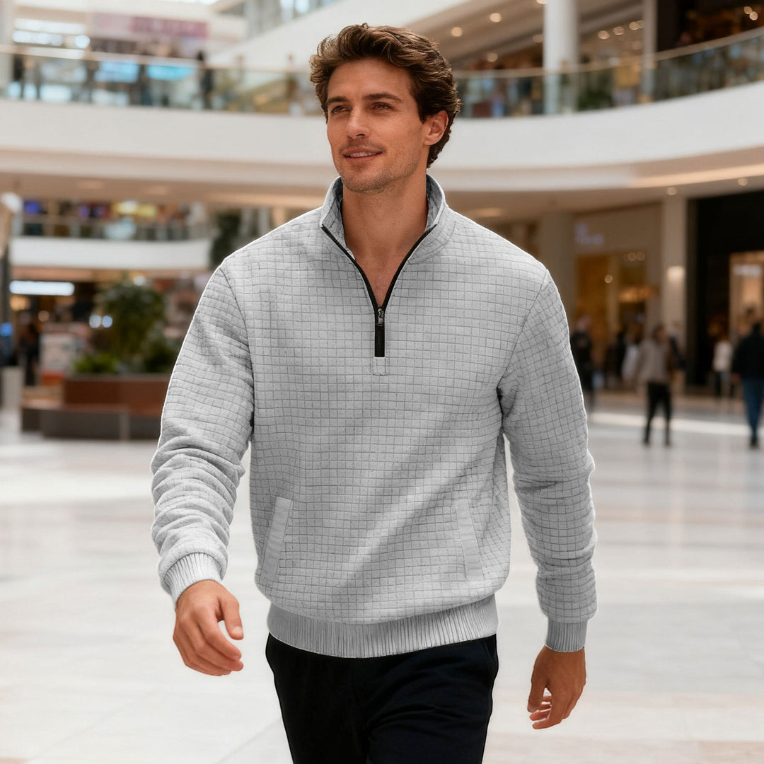 Herren sportlicher Pullover mit halbhoch geschlossenem Kragen Echoarchiv