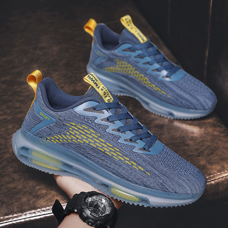 Unisex Air‑Cushion Performance‑Sneaker mit sichtbarer Luftkammer, atmungsaktivem Strickoberteil und gepolstertem Fersenkragen – Tavélo