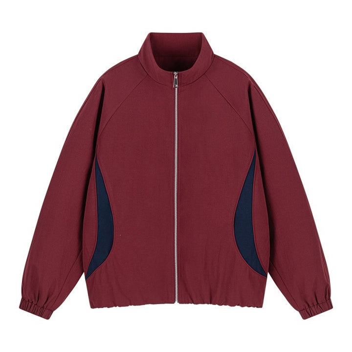 Herren Leichte Oversize Freizeitjacke mit Stehkragen, elastischem Saum und kontrastseiteneinsätzen Echoarchiv