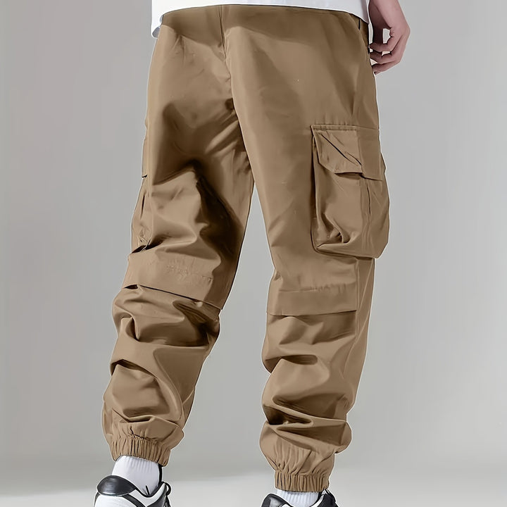 Herren Cargo-Jogginghose mit Kordelzug, Mehrfachtaschen & elastischen Bündchen Echoarchiv