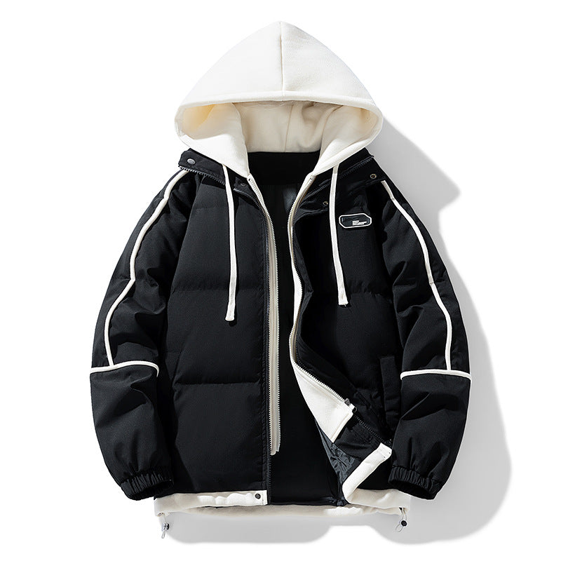 Damen Kurz geschnittene Steppjacke mit kontrastierender Fleece‑Kapuze und Kordelzug Echo Archiv