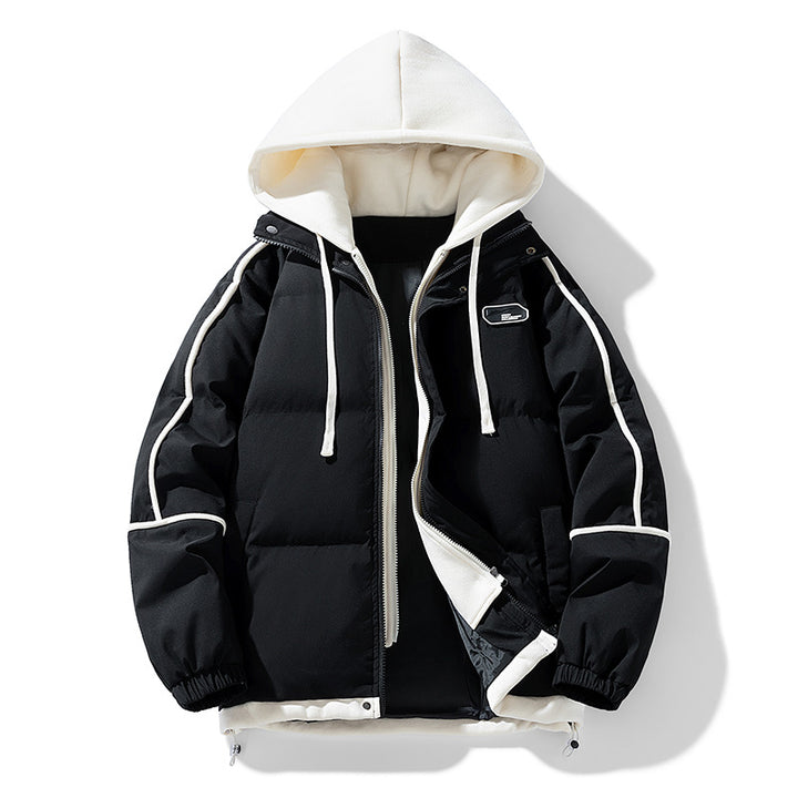 Damen Kurz geschnittene Steppjacke mit kontrastierender Fleece‑Kapuze und Kordelzug Echo Archiv