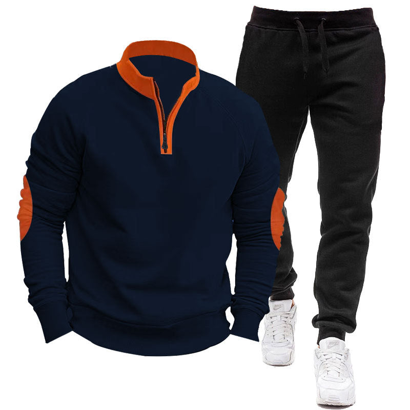 Herren Sportliches Hoodie- und Jogginganzug-Set mit kontrastierenden Ärmelakzenten Echoarchiv