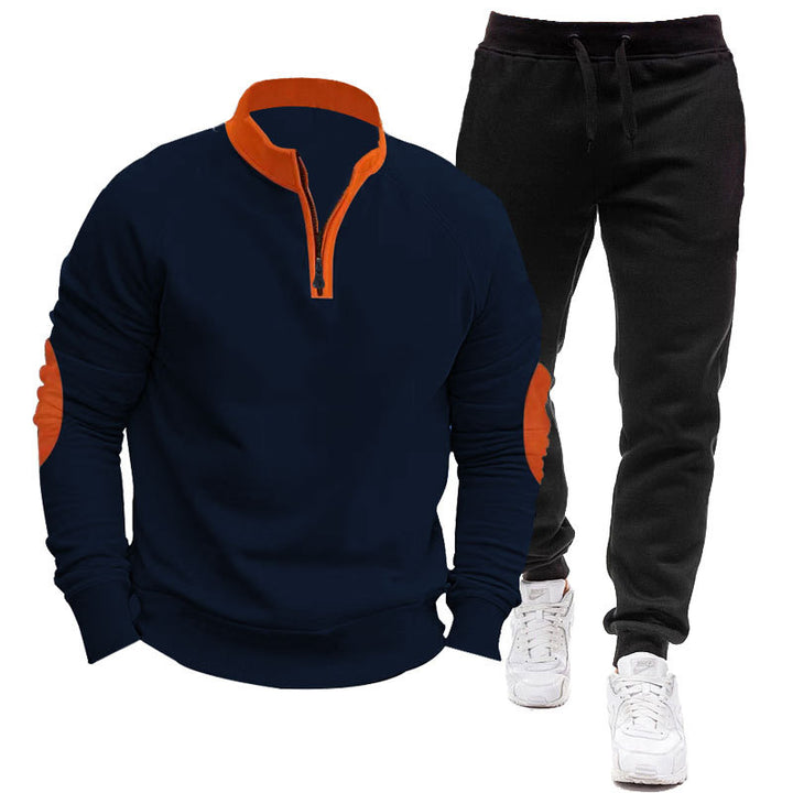 Herren Sportliches Hoodie- und Jogginganzug-Set mit kontrastierenden Ärmelakzenten Echoarchiv
