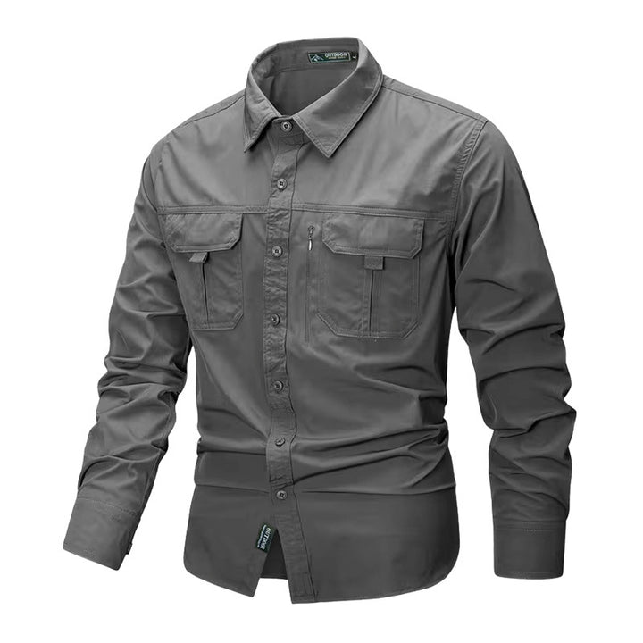 Herren nan robustes Trekkinghemd mit verstärkten Brusttaschen und atmungsaktivem Material Echo Archiv