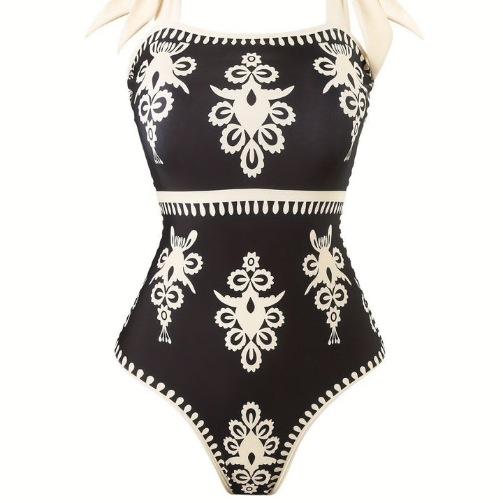 Damen eleganter Badeanzug mit verstellbaren Trägern und modischem Wickelrock Echo Archiv
