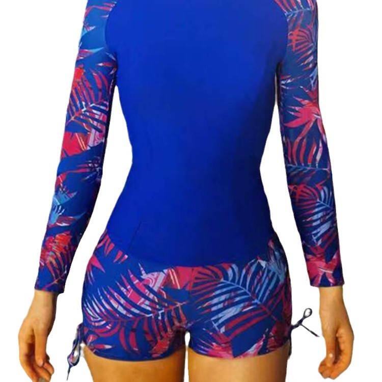 Damen Sport-Rashguard mit kurzen Hosen und farbenfrohem Muster Echo Archiv