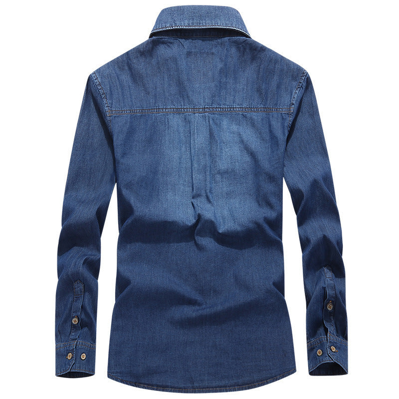 Herren Modisches Denim-Hemd mit Utility-Taschen Echo Archiv