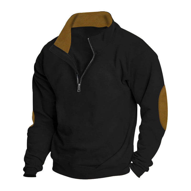 Herren Fleece-Pullover mit hohem Kragen und eleganten Akzenten Echoarchiv