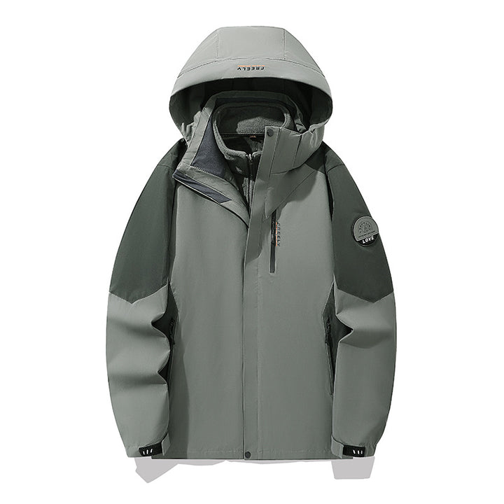 Herren nicht wasserdichte dreiteilige Winterjacke mit abnehmbarem Kapuze und Fleece-Innenjacke – Marzano