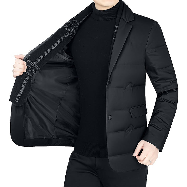 Herren Gepolstertes Business-Sakko mit gesteppter Optik und Notch-Revers – Tianoro