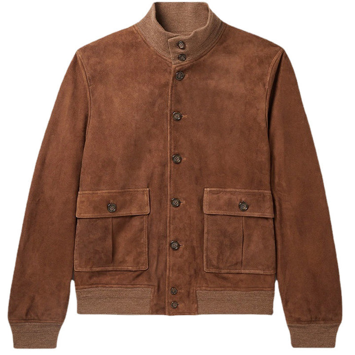 Herren Wildlederjacke mit praktischen Taschen und modernem Kragen Echoarchiv