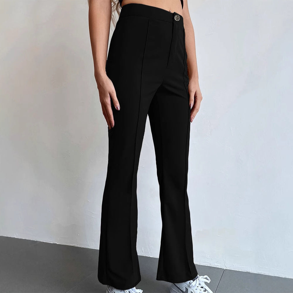 Damen elegante Business-Hose mit seitlichen Eingrifftaschen und schmalem Schnitt Echo Archiv