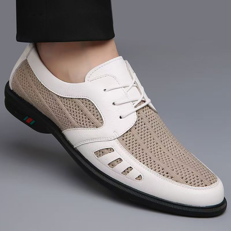 Herren Atmungsaktiver Business-Casual-Halbschuh mit Lochstrick-Elementen Echoarhiv