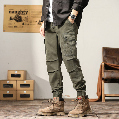 Herren Funktionale Cargo-Joggerhose im Urban-Workwear-Stil mit Kordelbund und Klapptaschen Echo Archiv