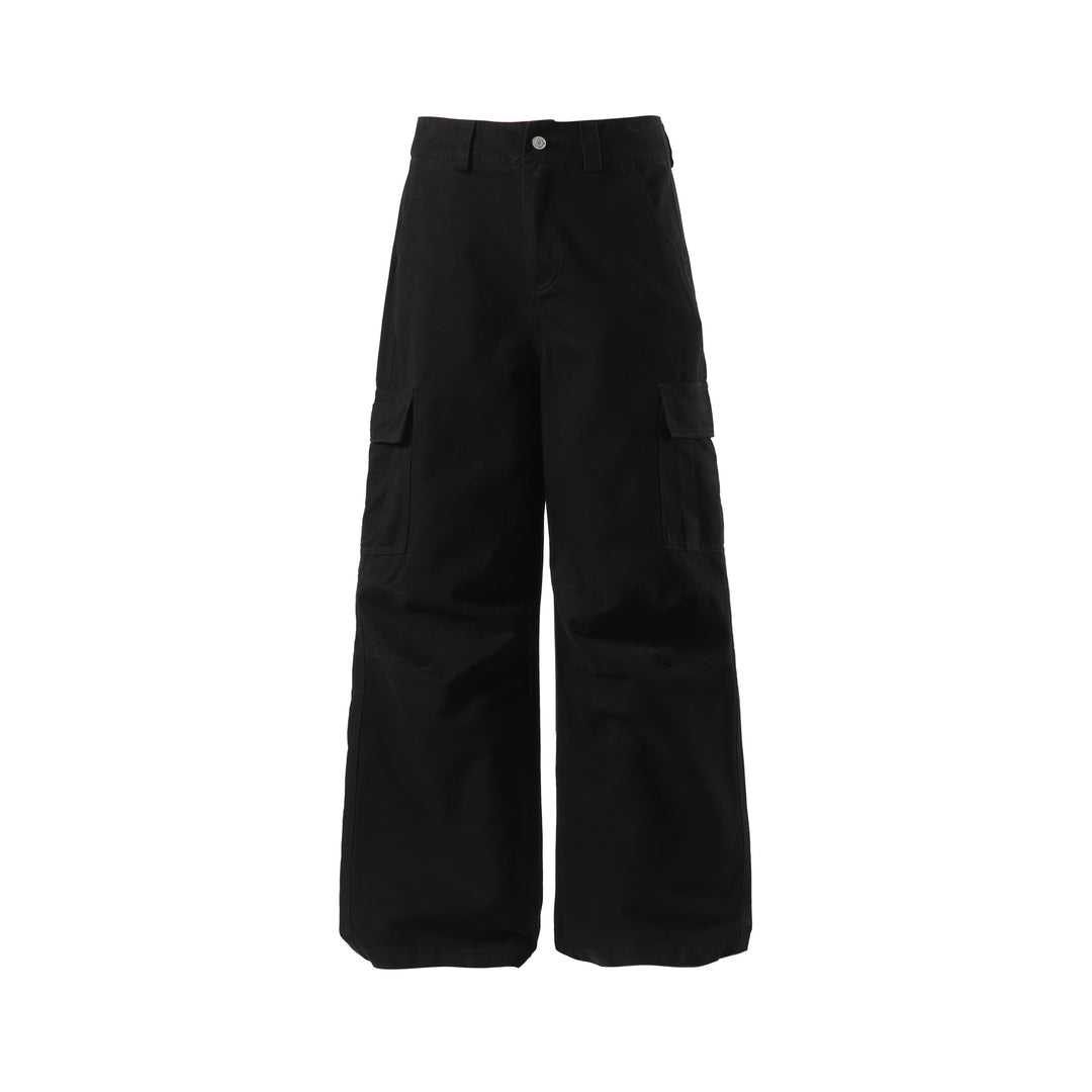 Damen Weite Cargo-Culotte mit hoher Taille, tiefem Schritt und funktionalen Pattentaschen Echoarchiv