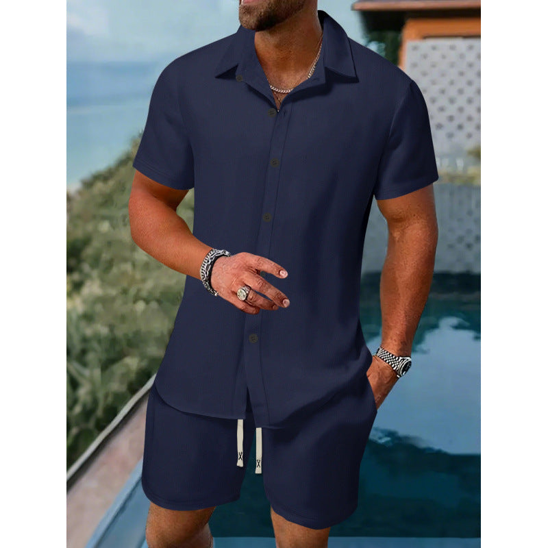Herren lässiges Kurzarmhemd und Shorts-Set Echoarchiv