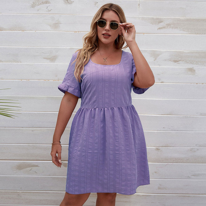 Damen lässiges Sommerkleid mit breiten Ärmeln und quadratischem Ausschnitt Echo Archiv