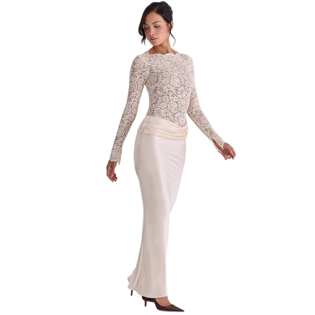 Damen Elegantes Spitzenoberteil mit fließendem Rock Echo Archiv